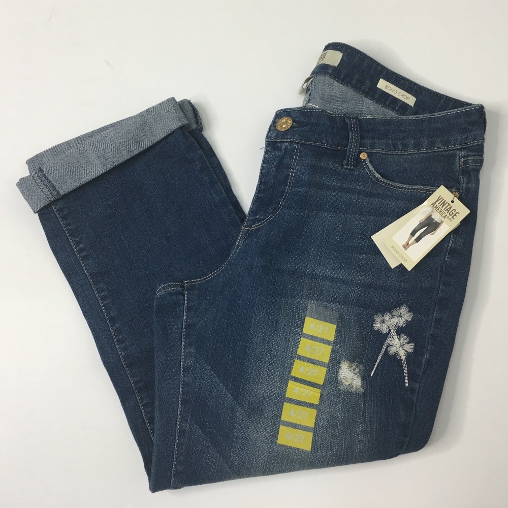 Vintage America Blues skinny boho crop size 4/27